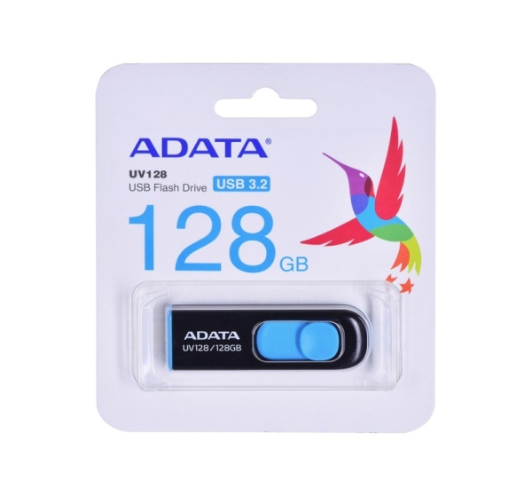 ADATA DashDrive UV128 128GB USB flash drive USB Type-A 3.2 Gen 1 (3.1 Gen 1) Black, Blue