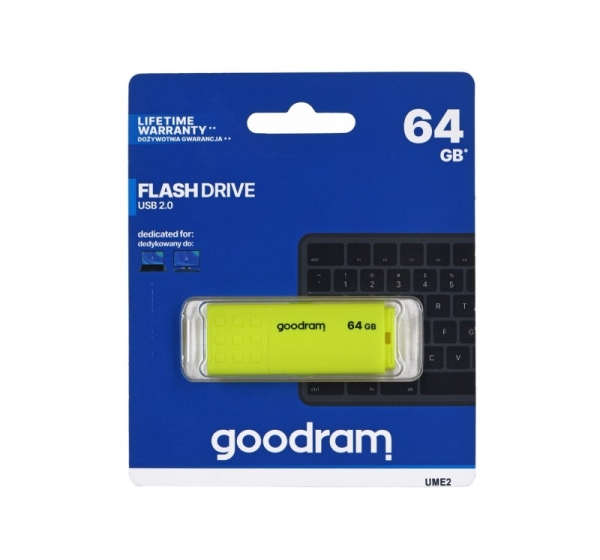 Goodram UME2-0640Y0R1 USB flash drive 64 GB USB Type-A 2.0 Yellow