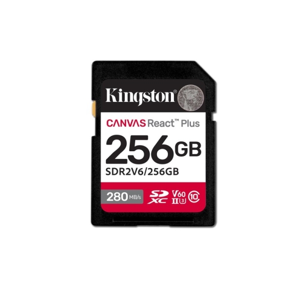 Kingston Canvas React Plus | 256 GB | SD | Flash memory class 10