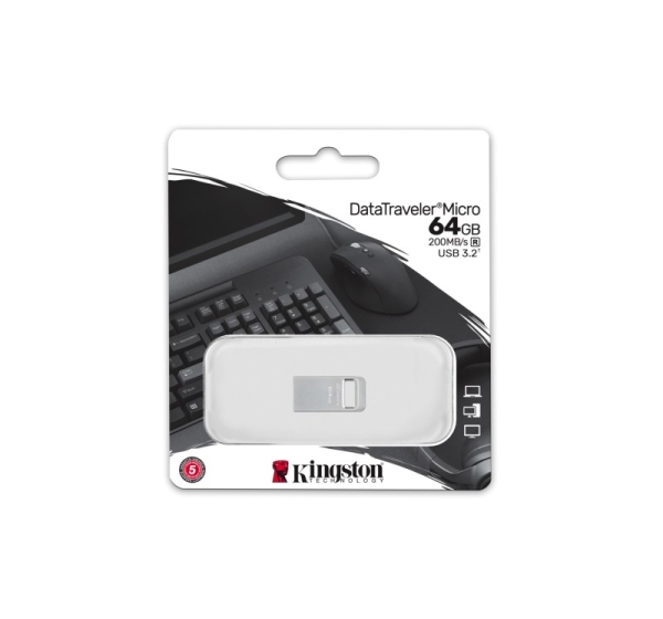 Kingston Technology DataTraveler 64GB Micro 200MB/s Metal USB 3.2 Gen 1