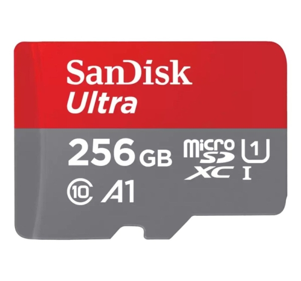 SanDisk Ultra microSD 256GB + SD-adapt.