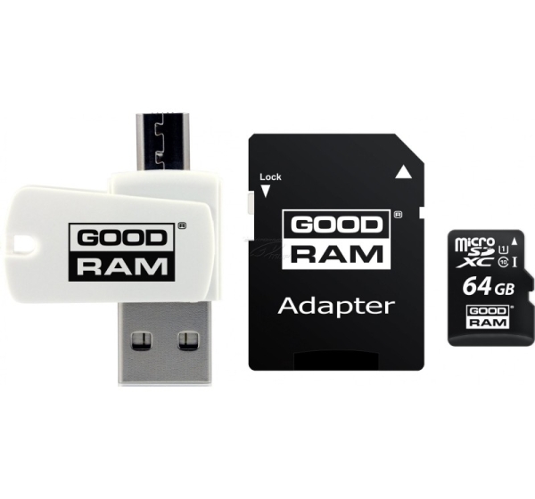 Goodram All in one M1A4-0640R12 memory card 64 GB MicroSDXC Class 10 UHS-I + The card reader