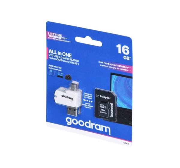 Goodram M1A4-0160R12 memory card 16 GB MicroSDHC Class 10 UHS-I