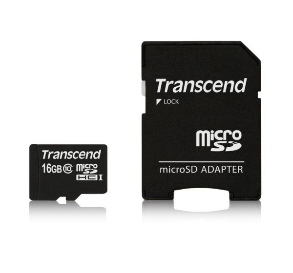 Transcend microSDXC/SDHC Class 10 16GB with Adapter