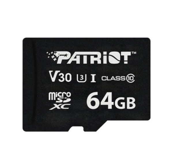 Patriot VX Series 64GB MicroSDXC V30 Class 10 UHS-I U3 4K UHD Memory Card PSF64GVX31MCX