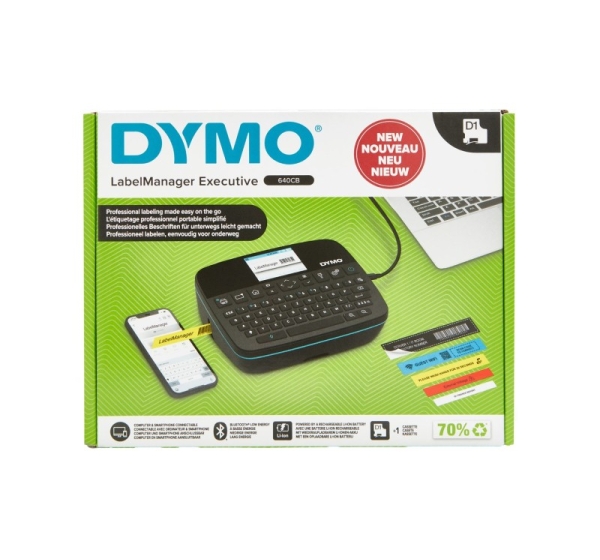 DYMO LabelManager Executive 640 CB Portable Label Printer | Compact Label Maker Machine with QWERTY Keyboard | Bluetooth & USB Connectivity | Compatible with D1 Standard & Durable Labels