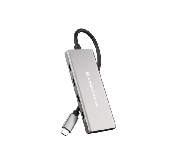 Conceptronic HUBBIES17G interface hub USB 3.2 Gen 2 (3.1 Gen 2) Type-C 10000 Mbit/s Grey