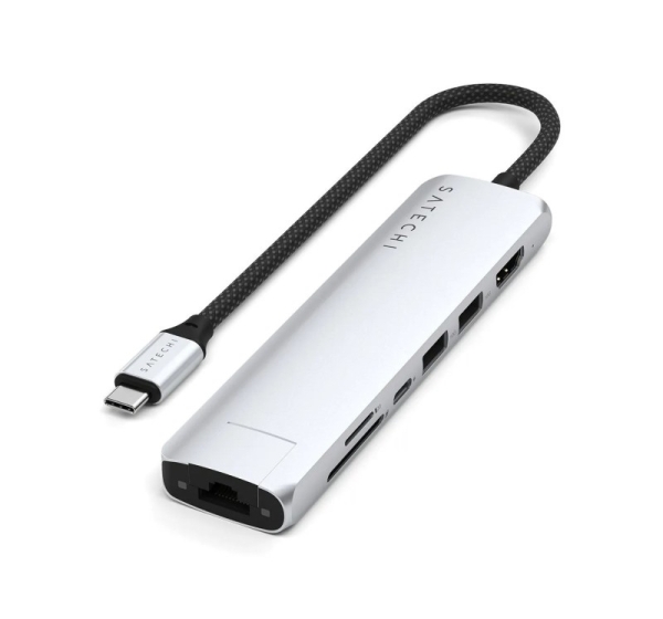Satechi USB-C 7-in-1 Slim Multi Port Adapter Silve