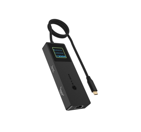 ICY BOX Spade Dock 4038, 7-in-1 DockingStation with LCD-Display and PD 100 W
