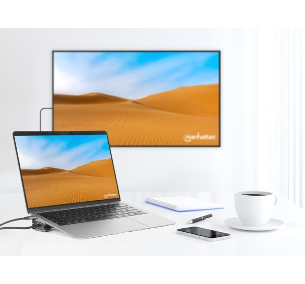 MANHATTAN 10-in-1 4K USB-C PD Dockingstation 2xHDMI