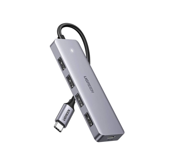 Ugreen Hub 4-in-1 USB-C Adapter to 4× USB 3.0 + USB-C Grey
