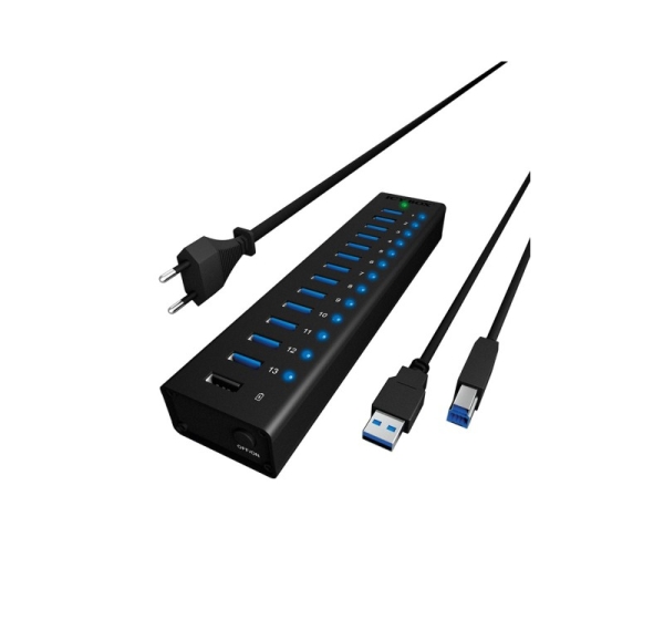 Icy Box 13-Port USB Hub w/ Charging Port (IB-AC611