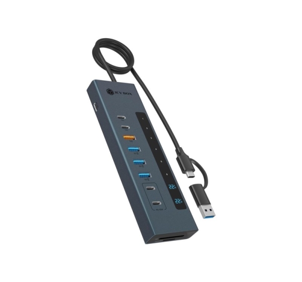 ICY BOX 11-in-1 USB Type-C hub with card reader and PD