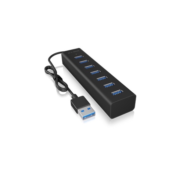 ICY BOX IB-HUB1700-U3 USB 3.2 Gen 1 (3.1 Gen 1) Type-A 5000 Mbit/s Black