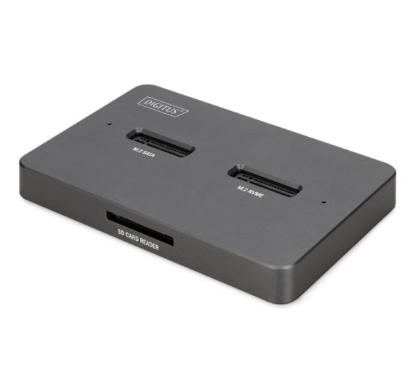 Digitus M.2 NVMe + M.2 SATA SSD docking station with SD Express card reader, USB-CTM