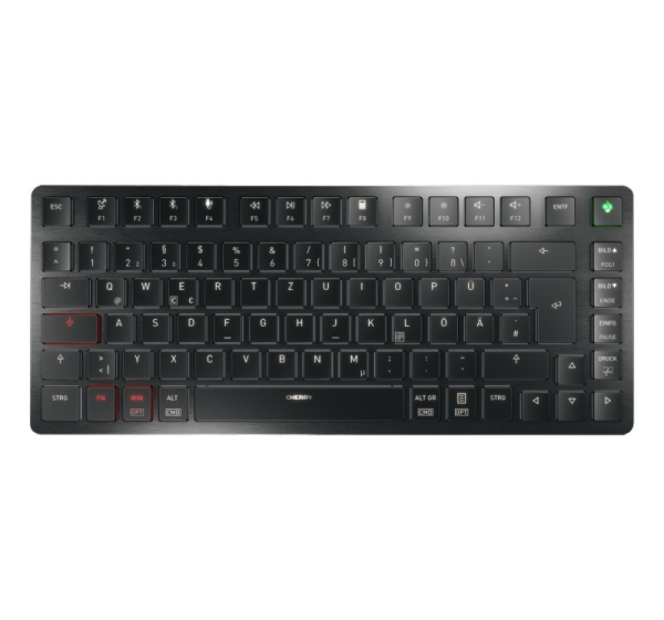 CHERRY KW X ULP 2.0 MINI keyboard Home/Office USB + RF Wireless + Bluetooth QWERTZ German Black
