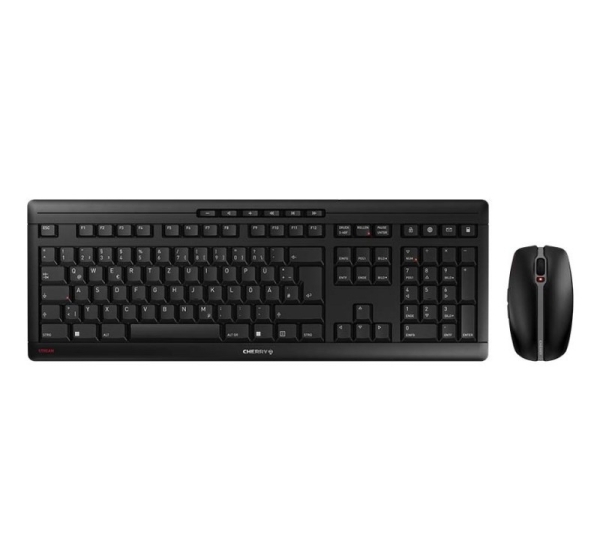 CHERRY Stream Desktop keyboard Mouse included Office RF Wireless QWERTZ German Black