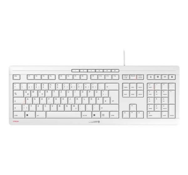 CHERRY STREAM keyboard Office USB QWERTZ German White