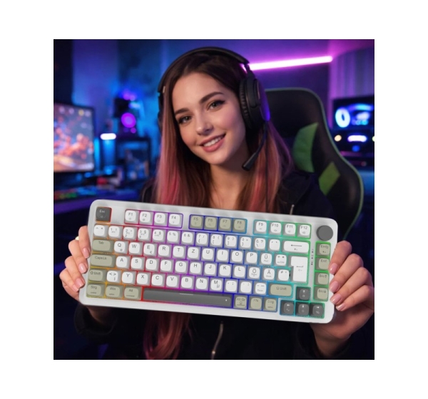 Inca IKG-455 keyboard Gaming USB + RF Wireless + Bluetooth QWERTY German White