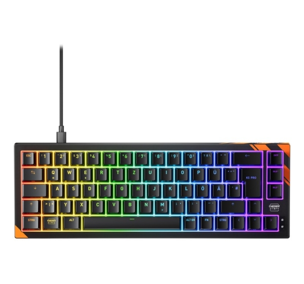 CHERRY K5 PRO TMR COMPACT keyboard Gaming USB QWERTZ German Black, Orange