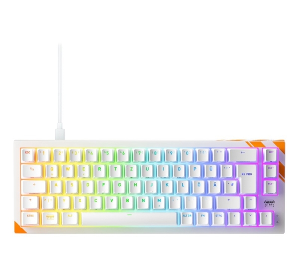 CHERRY K5 PRO TMR COMPACT keyboard Gaming USB QWERTZ German Orange, White