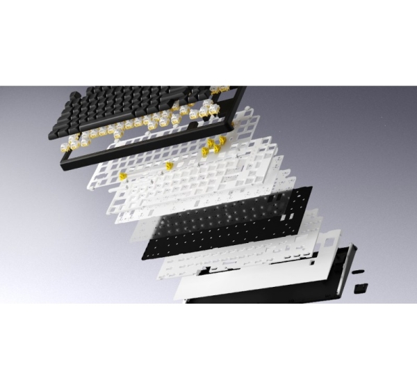 HATOR Skyfall Wireless 80 keyboard Gaming USB + RF Wireless + Bluetooth QWERTY US English Black, White