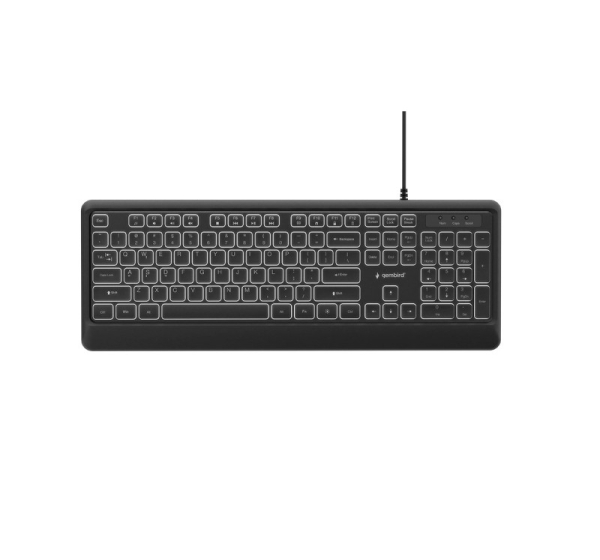 Gembird KB-UML-04 Slim wired backlight keyboard, black, US layout