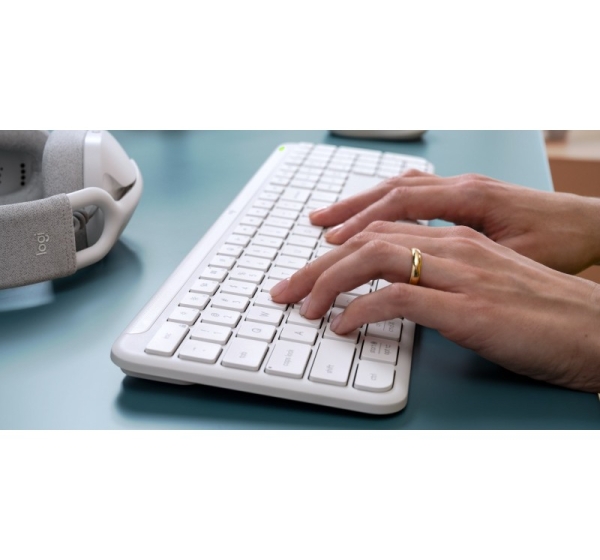 Logitech 920-012452 keyboard Office RF Wireless + Bluetooth QWERTZ German White