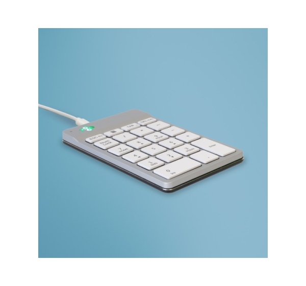 R-Go Tools Numeric keypad R-Go Numpad Break, ergonomic numeric keypad with break software, wired, white