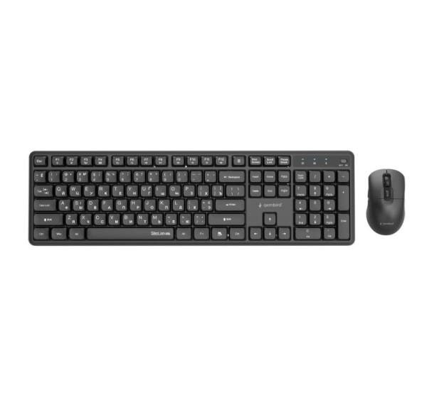 Gembird KBS-WMS-01-CYRL Silent key Pro Business wireless desktop set, black, RU layout