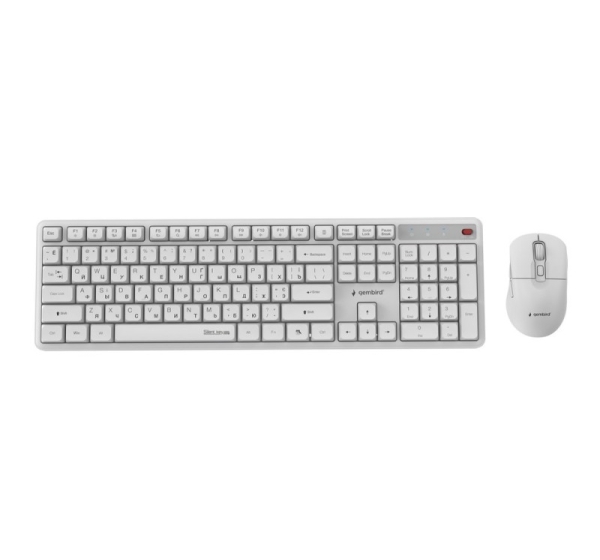 Gembird KBS-WMS-01-W-CYRL Silent key Pro Business wireless desktop set, white, RU layout