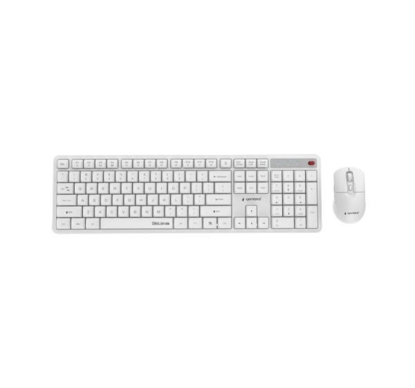 Gembird KBS-WMS-01-W Silent key Pro Business wireless desktop set, white, US layout