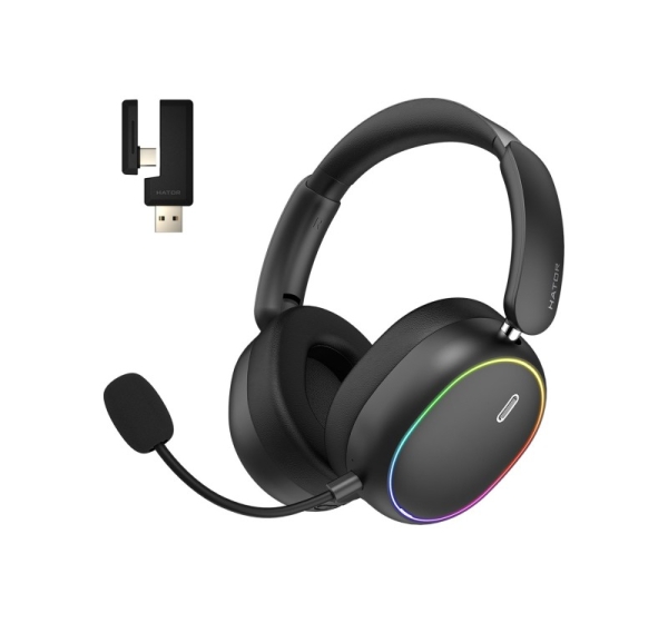 HATOR Phoenix 2 Wireless Headset Wired & Wireless Head-band Gaming USB Type-C / USB Type-A Bluetooth Black