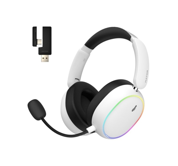HATOR Phoenix 2 Wireless Headset Wired & Wireless Head-band Gaming USB Type-C / USB Type-A Bluetooth White