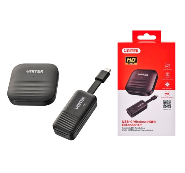 UNITEK V1184A01 AV extender AV transmitter & receiver Black