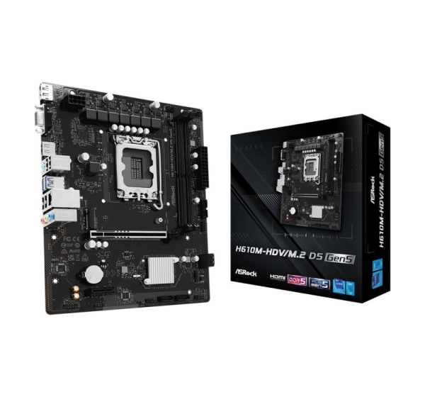 Asrock H610M-HDV/M.2 D5 Gen5 Intel H610 LGA 1700 micro ATX
