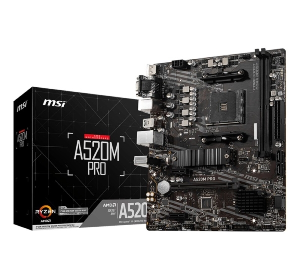 MSI A520M PRO motherboard AMD A520 Socket AM4 micro ATX