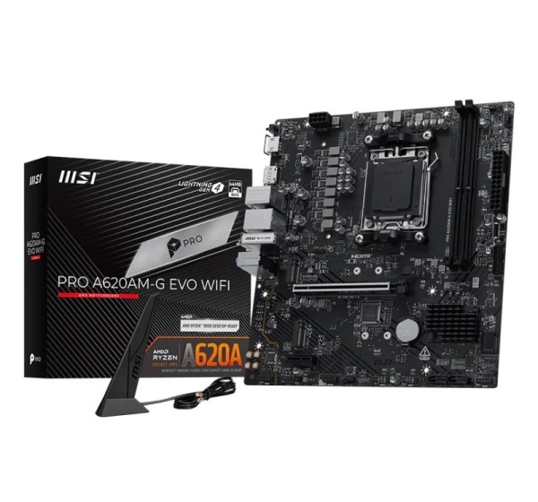 MSI Pro A620AM-G EVO WIFI AMD A620A Socket AM5 micro ATX