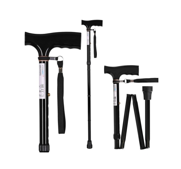 Folding walking stick ACTIONMED black