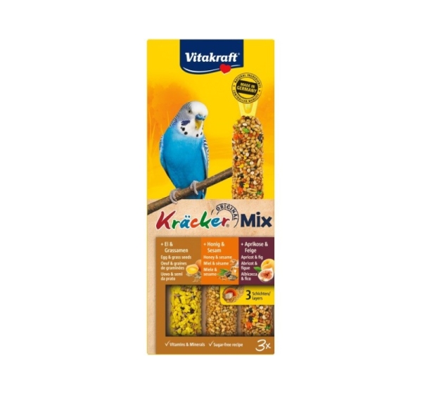 VITAKRAFT Kräcker Mix Egg, apricot, honey - treats for budgerigar - 3 pcs.
