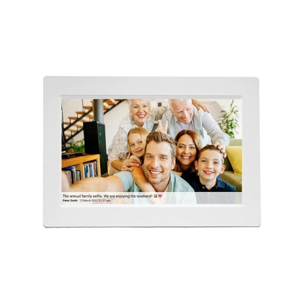 Denver PFF-1015W digital photo frame White 25.6 cm (10.1") Touchscreen Wi-Fi