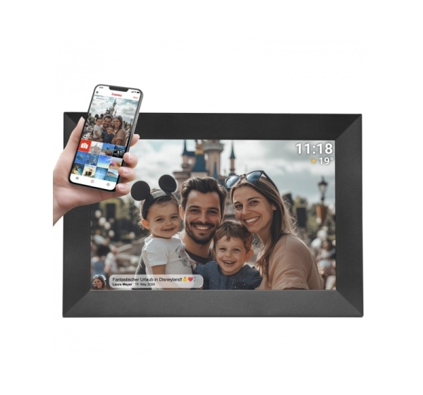 Denver PFF-1024BMK2 digital photo frame Black 25.6 cm (10.1") Touchscreen Wi-Fi