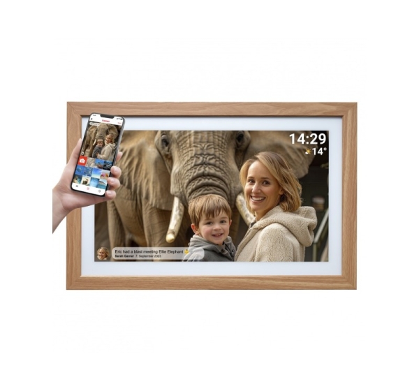 Denver PFF-2162LW digital photo frame Light brown 54.6 cm (21.5") Touchscreen Wi-Fi