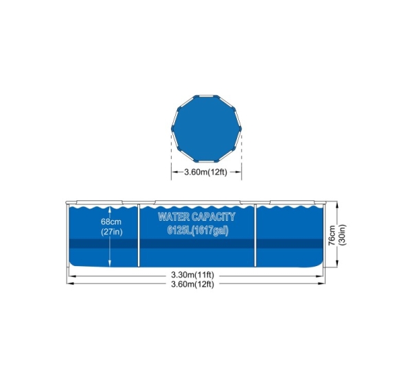 AVENLI Round Frame Swimming Pool 366x76 Set