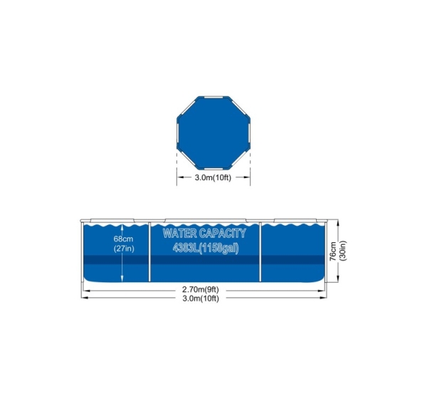 AVENLI Round Frame Swimming Pool 305x76 Set