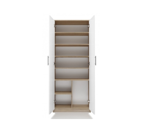 Filing cabinet OLIV 2D 74x35x180 cm, Sonoma/White
