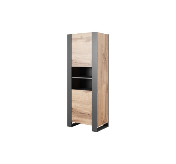 WOOD bookcase 65x40x170,5 oak wotan + anthracite