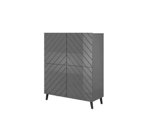 Shelving unit ABETO 100.5 x 40 x 121.5 cm graphite/glossy graphite