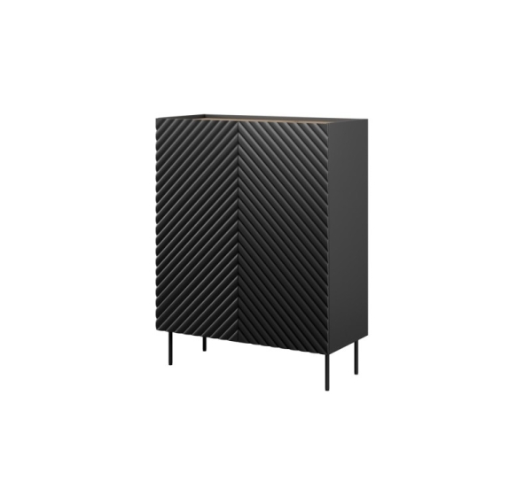 Bookcase 2D2SZ ONDA 98x45x127 black