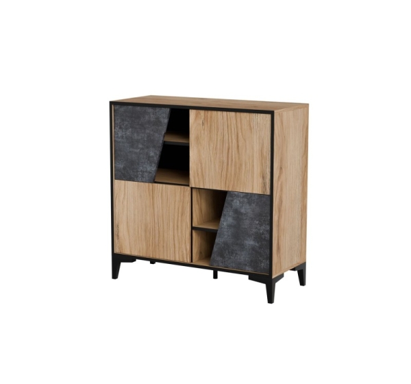 Cama 4D bookcase OVO 90x38xH90 oak/concrete
